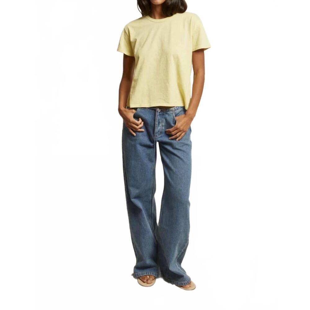 NEW PERFECTWHITETEE harley short sleeve boxy crew tee in banana